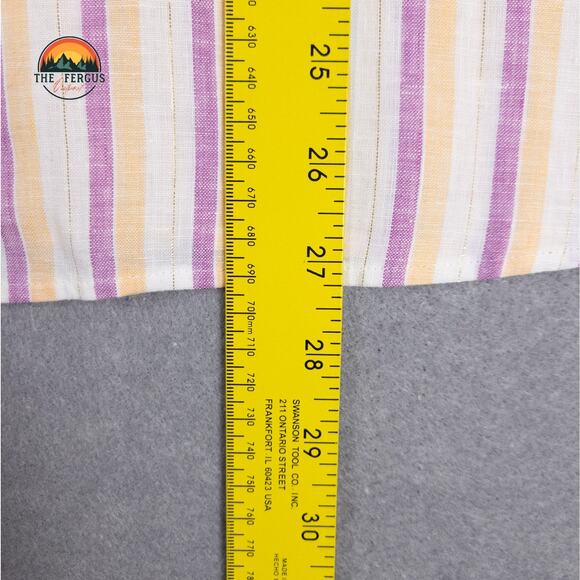 Chicos Striped 100% Linen Pink No Iron Button Up Shirt Plus Women's Sz 3 (16/18) - Picture 7 of 11